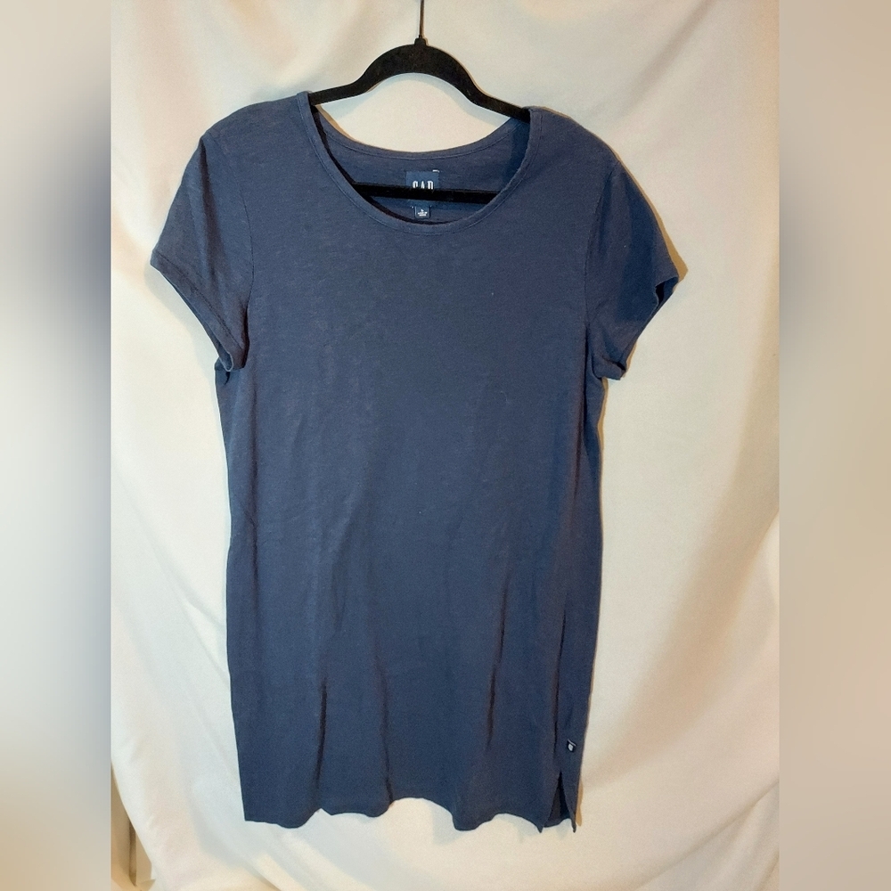GAP Navy Short Sleeve Cotton Blend Mini Tshirt Dress